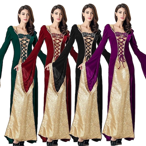 

Cosplay Vintage Inspired Party Costume Masquerade Women's Costume Vintage Cosplay Dress Party / Cocktail Long Sleeve Long Length Dress Halloween
