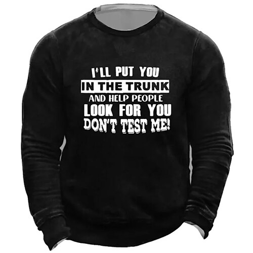 

Men's Sweatshirt Pullover Black Navy Blue Crew Neck Letter Graphic Prints Print Daily Sports Holiday 3D Print Basic Streetwear Designer Spring Fall Clothing Apparel Hoodies Sweatshirts