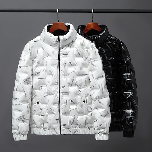 

Men's Coat Warm Sports & Outdoor Zipper Graphic Prints 3D Printed Graphic Standing Collar Fashion Jacket Outerwear Long Sleeve Pocket Fall & Winter