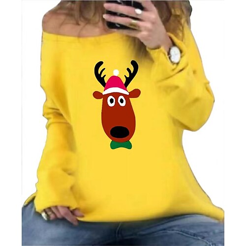 

Reindeer Masquerade Ugly Christmas Sweater / Sweatshirt Women's Christmas Christmas Carnival Masquerade Adults Party Christmas Polyester Top