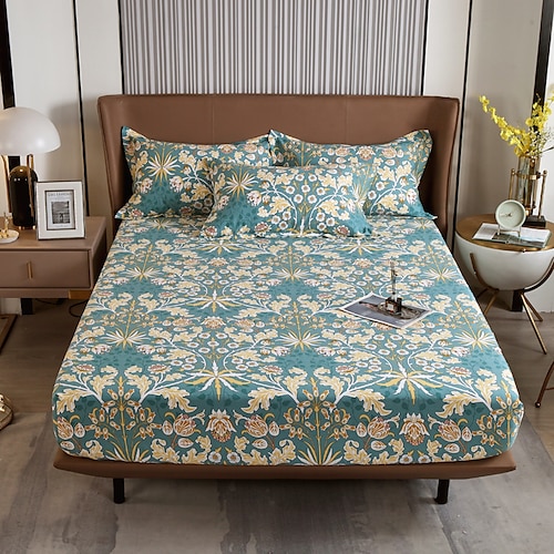 

Cherry Blossoms Printed Simple Comfortable Soft Skin-friendly Cotton Classic Ecological Mill Bed Sheet Fitted Sheet