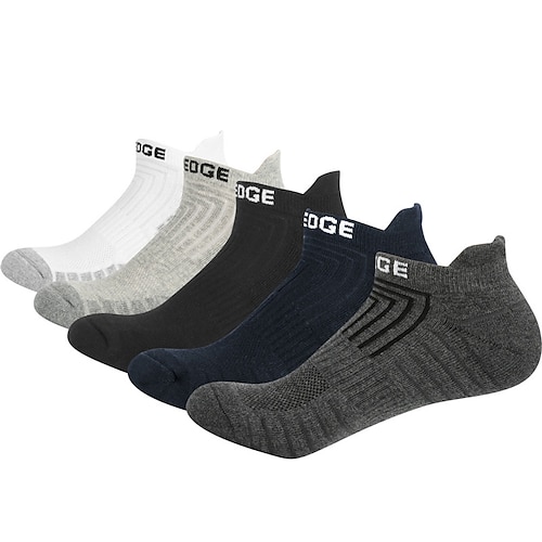 

Men's 5 Pairs Socks Ankle Socks Running Socks Black Multi color Color Cotton Letter Casual Daily Sports Medium Spring Summer Fashion Comfort