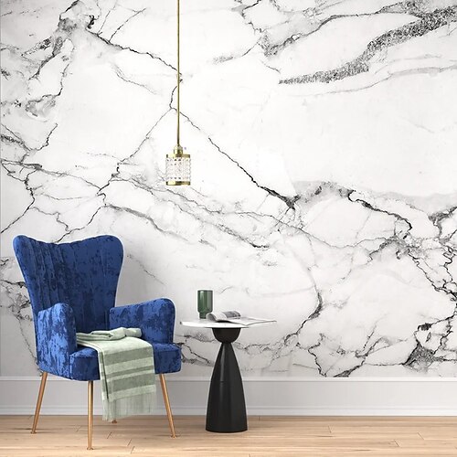 

Abstract Marble Wallpaper Mural White Marble Wall Covering Sticker Peel and Stick Removable PVC/Vinyl Material Self Adhesive/Adhesive Required Wall Decor for Living Room Kitchen Bathroom