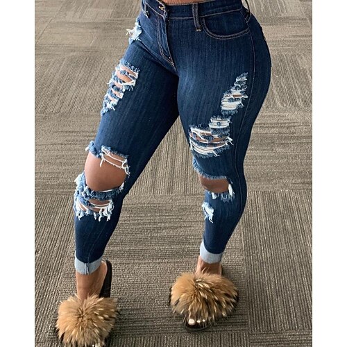

Women's Jeggings Cotton Black Blue Dark Blue High Waist Fashion Streetwear Street Going out Full Length Breathable Solid Colored S M L XL 2XL