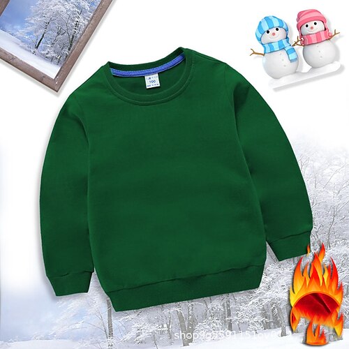 

Toddler Boys Sweatshirt Pullover Solid Color Long Sleeve Children Top Outdoor Sweatshirt Fashion Cool Green Black Purple Winter 3-7 Years