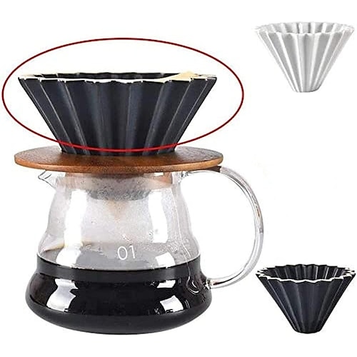 

Ceramic Origami Filter Cup Hand-Brewed Coffee Filter Cup With Base V60 Funnel Drip Cake Cup Foreign Trade Original Single