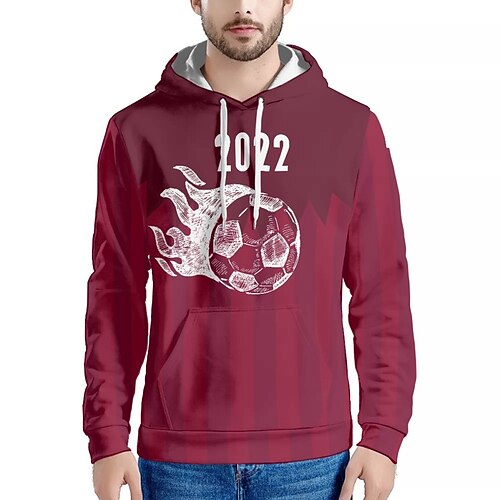 

Inspired by World Cup Qatar 2022 Football Soccer Hoodie Cartoon Manga Anime Front Pocket Graphic Hoodie For Men's Women's Unisex Adults' 3D Print 100% Polyester