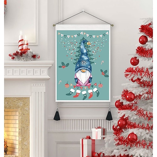 

Christmas Wall Tapestry Cute Gnome Villain Photography Background Christmas Nordic Children's Room Bedroom Layout Christmas