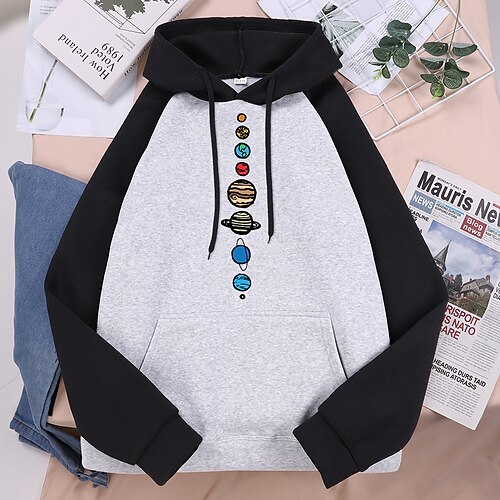 

Inspired by planets Eight planets Hoodie Cartoon Manga Anime Front Pocket Graphic Hoodie For Men's Women's Unisex Adults' 3D Print 100% Polyester Casual Daily