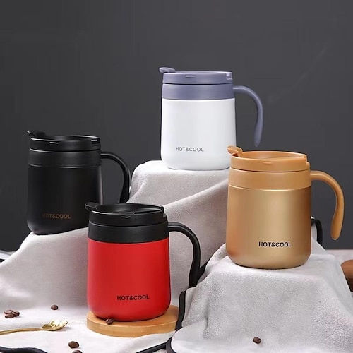 

Trade Mug 304 Stainless Steel With Handle Office Cup Men And Women Water Cup Insulation Coffee Cup Laser Engraved Logo