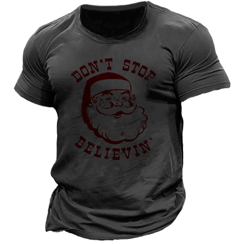 

Men's Unisex T shirt Tee Santa Claus Graphic Prints Crew Neck Black Army Green Gray Hot Stamping Outdoor Christmas Short Sleeve Print Clothing Apparel Sports Designer Casual Big and Tall