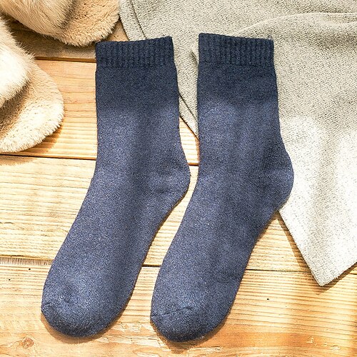 

Men's 3 Pairs Socks Wool Socks Crew Socks Casual Socks Winter Socks Fashion Comfort Solid Colored Casual Daily Warm Winter Black Khaki