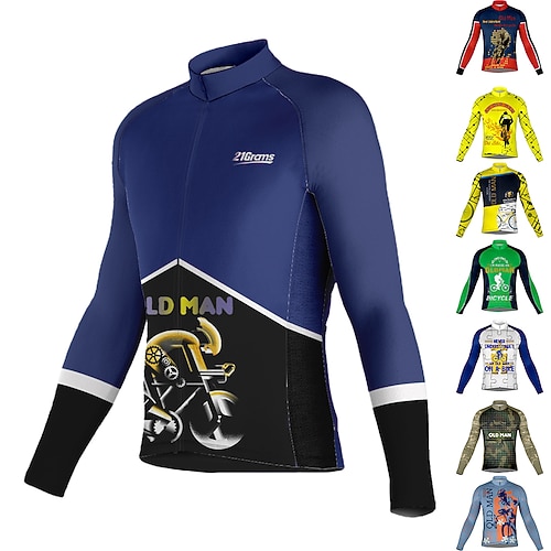 

Men's Cycling Jersey Long Sleeve Bike Jersey Top with 3 Rear Pockets Mountain Bike MTB Road Bike Cycling Breathable Quick Dry Moisture Wicking Reflective Strips Green Yellow Army Green Graphic Spandex