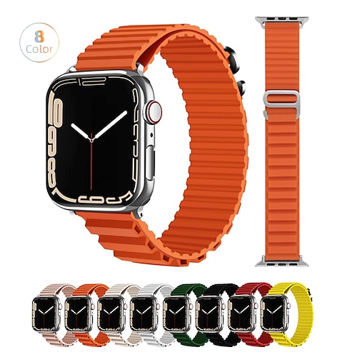 

1 Stück Sportarmband Kompatibel mit Apple Watch Armband Wasserfest Luxus Elasthan Silikon Ersatzarmband für Ultra / SE, Series 8/7/6/5/4/3/2/1 49/45/44/42/41/40/38mm