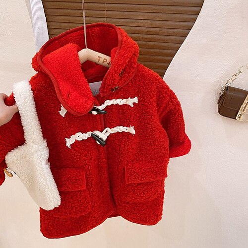 

Toddler Girls' Fleece Jacket Solid Color Active Casual Coat Outerwear 3-7 Years Winter Wine
