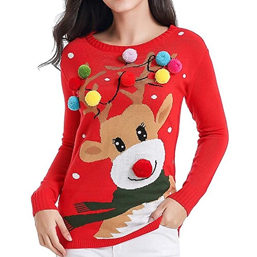 

Reindeer Masquerade Ugly Christmas Sweater / Sweatshirt Women's Christmas Christmas Masquerade Christmas Eve Adults Party Christmas 100% Acrylic Top