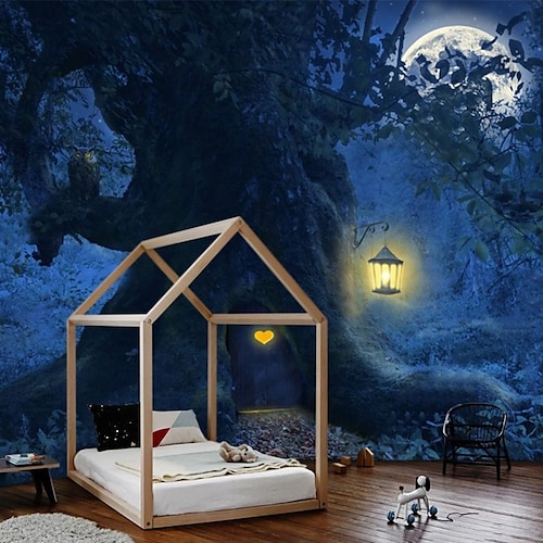 

Landscape Wallpaper Mural Magic Night View Wall Covering Sticker Peel and Stick Removable PVC/Vinyl Material Self Adhesive/Adhesive Required Wall Decor for Living Room Kitchen Bathroom