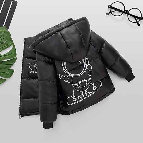 

Bambino (1-4 anni) Da ragazzo Piume Capispalla Tinta unica Cartoni animati Manica lunga Cappotto Informale Adorabile Giornaliero Argento Nero Blu Inverno Autunno 3-7 anni