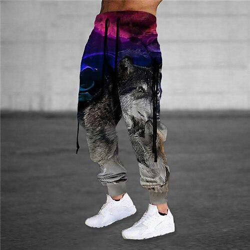 

Men's Sweatpants Joggers Trousers Drawstring Elastic Waist 3D Print Graphic Prints Comfort Sports Outdoor Casual Daily Cotton Blend Terry Streetwear Designer Black Grey Micro-elastic