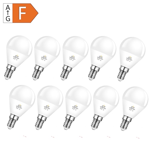 

10pcs 6W LED Globe Light Bulb 600lm E14 G45 20 LED Beads SMD 2835 60W Halogen Equivalent Warm Cold White 110-240V