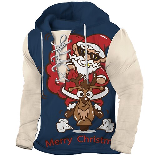 

Inspired by Christmas Santa Claus Reindeer Hoodie Anime Cartoon Anime Classic Street Style Hoodie For Men's Women's Unisex Adults' 3D Print 100% Polyester Casual Daily
