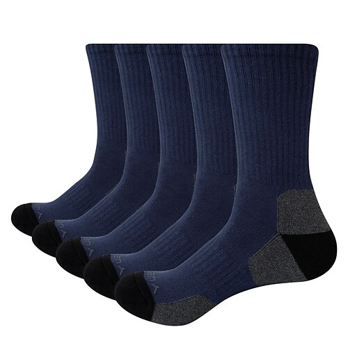 

Men's 5 Pairs Socks CompressionSocks Crew Socks Hiking Socks Black Multi color Color Cotton Color Block Letter Casual Daily Sports Medium Fall Winter Fashion Comfort