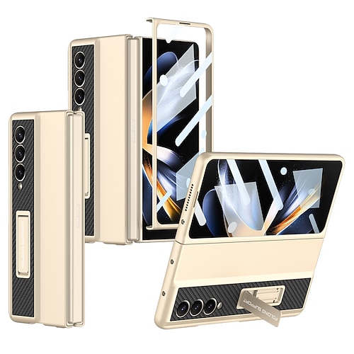 

Phone Case For Samsung Galaxy Flip Z Fold 4 Bumper Frame Pencil Holder Flip Solid Colored TPU