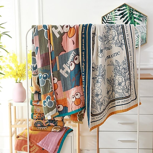

Gauze Blanket Cotton Blanket Muslin Soft Blanket Beach Towel Blanket Bath Towels Boho Blanket for Chair Couch 32x64 inch