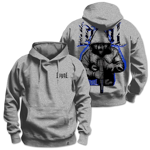 

Men's Pullover Hoodie Sweatshirt Gray Hooded Cartoon Graphic Prints Human Print Daily Sports 3D Print Basic Streetwear Designer Spring Fall Clothing Apparel Hoodies Sweatshirts