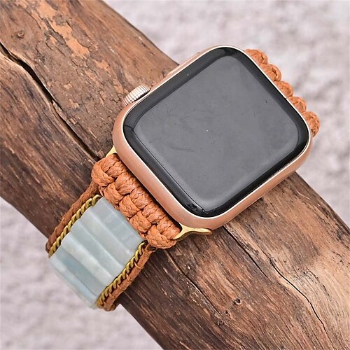 

1PC Smart Watch Band Compatible with Apple iWatch Apple Watch Ultra 49mm Series 8/7/6/5/4/3/2/1 / SE Handmade Braided Rope for iWatch Smartwatch Strap Wristband Fabric Handmade Adjustable Breathable