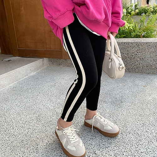 

Toddler Girls' Leggings Solid Color Daily Outdoor 3-7 Years Fall Black Beige Gray