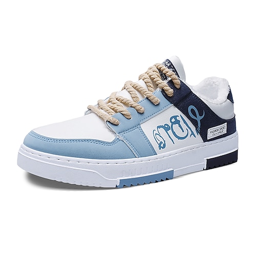 

Per uomo Scarpe da ginnastica Look sportivo scarpe da skate Sneakers classiche Imbottitura di pile Per sport Esterno Giornaliero Footing PU Caldo Blu scuro Azzurro chiaro Grigio Color Block Inverno