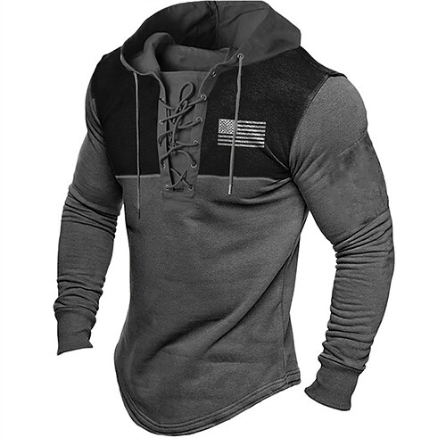 

Homme Sweat à capuche Sweat Gris Capuche Imprimés Photos Drapeau National Lacet Imprimer Casual du quotidien Des sports 3D effet basique Vêtement de rue Design Printemps Automne Vêtement Tenue