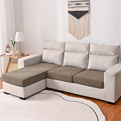 

Seat Cushion Cover Solid Color Jacquard Polyester Slipcovers