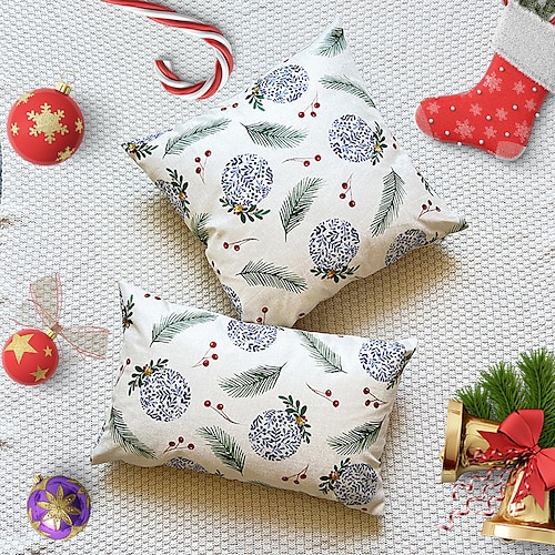 

Christmas Party Pillow Cover 1PC Pine Cone Soft Decorative Square Cushion Case Pillowcase for Bedroom Livingroom Sofa Couch Chair