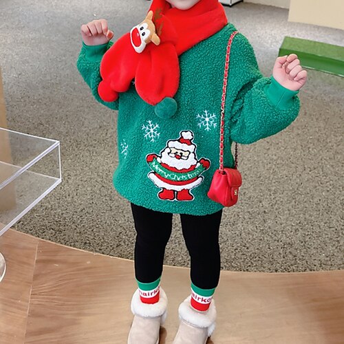 

2 Pieces Toddler Girls' Ugly Hoodie & Pants Set Long Sleeve Fashion Formal 3-7 Years Winter Green Red