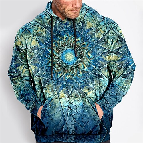 

Per uomo Plus Size Felpa con cappuccio pullover Grande e alto Stampa 3D Con cappuccio Manica lunga Primavera & Autunno Essenziale Di tendenza Streetwear Comodo Ufficio Da tutti i giorni Top