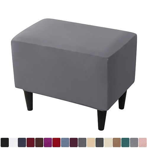 

Super Stretch Soft Form Fit Ottoman Cover Rectangle - Ottoman Slipcovers for Foot Stool & Folding Storage Furniture for Living Room with Nonslip Elastic Bottom