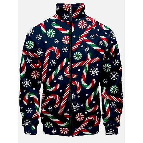 

Christmas Candy Cane snowflake Masquerade Christmas Gift Men's Christmas Christmas Christmas Eve Adults' Party Christmas Polyester Top