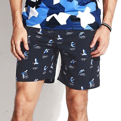 

Men's Swim Shorts Swim Trunks Board Shorts Pocket Drawstring Elastic Waist Graphic Bird Comfort Breathable Short Casual Daily Holiday Classic Style Casual / Sporty Navy Blue Micro-elastic