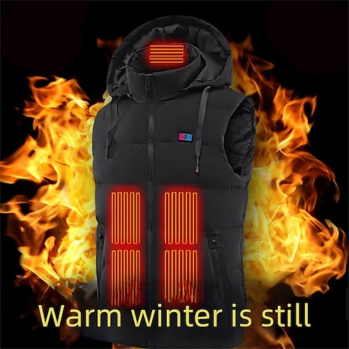 

11 Area Heated Vest Jacket Men Women Usb Electric Heated Jacket Heating Hood Design Vest Winter Windproof Thermal Clothing Hunting Vest For Outdoor Sports