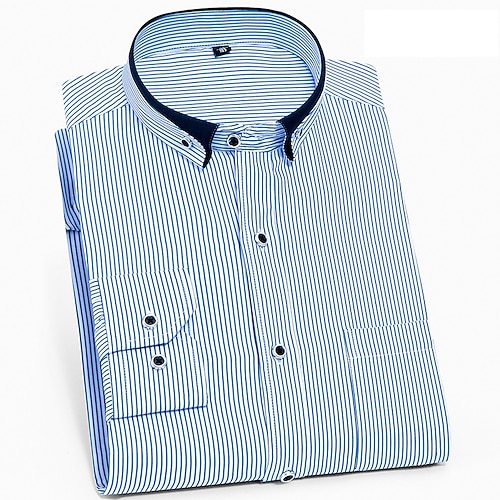 

Men's Dress Shirt Waves Turndown Light Purple Blue Purple Light Blue Casual Daily Long Sleeve Button-Down Clothing Apparel Basic Fashion Streetwear Business