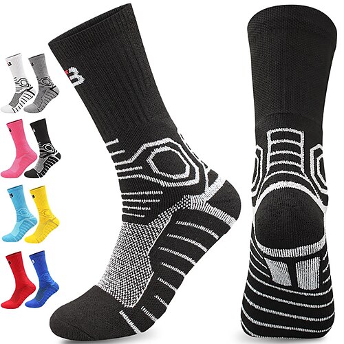 

Men's Women's Hiking Socks Ski Socks Sports Socks Winter Outdoor Thermal Warm Windproof Breathable Quick Dry Socks Cotton Light Blue Black Pink for Hunting Ski / Snowboard Fishing