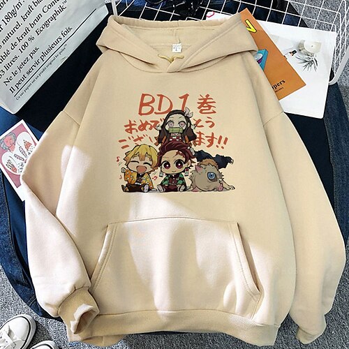 

Inspired by Demon Slayer Agatsuma Zenitsu Hashibira Inosuke Kamado Tanjirou Hoodie Cartoon Manga Anime Front Pocket Graphic Hoodie For Men's Women's Unisex Adults' Hot Stamping 100% Polyester Casual