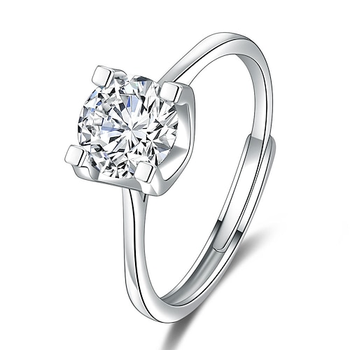 

Ring Wedding Geometrical Silver Rhinestone S925 Sterling Silver Stylish Simple Luxury 1PC
