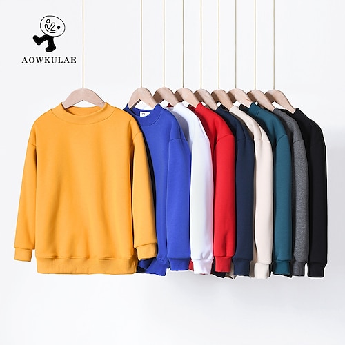 

Bambino Da ragazzo Felpa Maglione Tinta unica Manica lunga Top bambini Informale Felpa Essenziale Di tendenza Fagiolo verde Verde Nero Inverno 7-13 anni