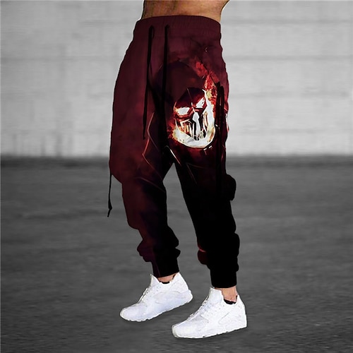 

Men's Sweatpants Joggers Trousers Drawstring Elastic Waist 3D Print Skull Graphic Prints Comfort Sports Outdoor Casual Daily Cotton Blend Streetwear Stylish Blue Royal Blue Micro-elastic