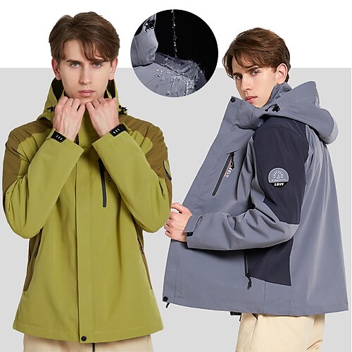 

Men's Hiking 3-in-1 Jackets Ski Jacket Waterproof Hiking Jacket Fleece Winter Outdoor Thermal Warm Fleece Lining Waterproof Windproof Outerwear Trench Coat Top Hunting Ski / Snowboard Fishing