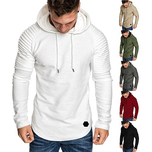 

Men's Hoodie ArmyGreen khaki Gray White Black Solid Color Cool Winter Clothing Apparel Hoodies Sweatshirts Long Sleeve