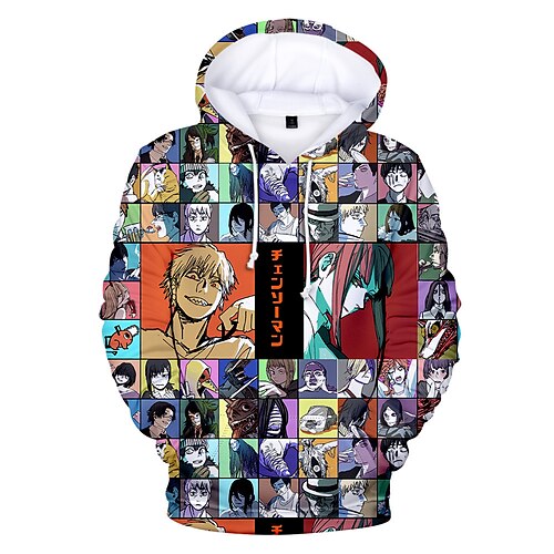 

Hombre de motosierra Alimentación Denji Sudadera Dibujos Manga Anime Bolsillo delantero Gráfico Sudadera Para Hombre Mujer Unisexo Adulto Impresión 3D 100% Poliéster